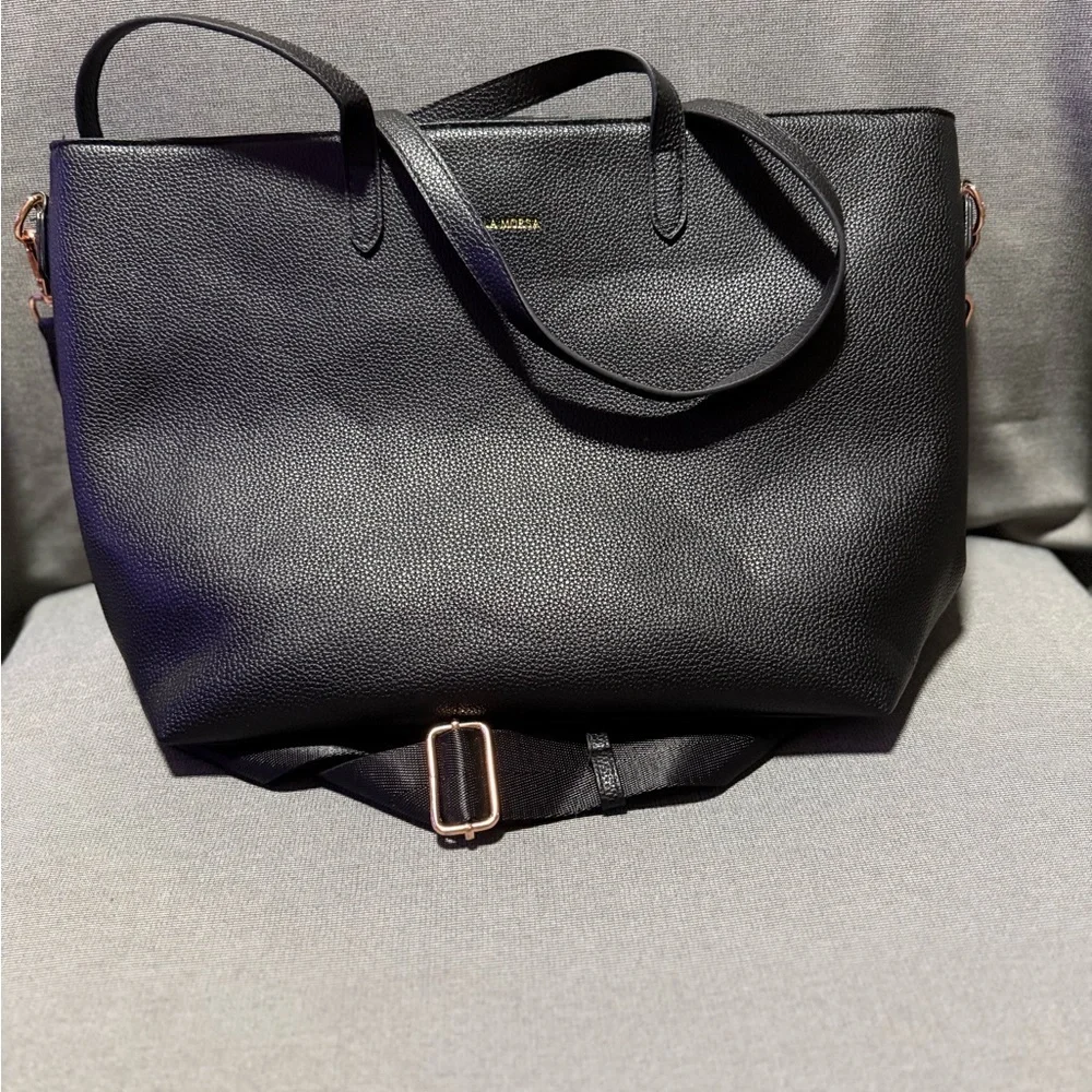 Black La Morsa Diaper Bag w/changing Pad NWOTs